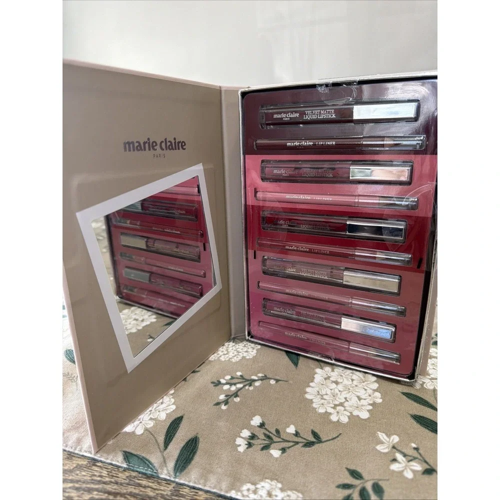 Marie Claire Paris Pouty Pose 10 Pc Lip Liner & Velvet‎ Matte LiquidLipstick Set